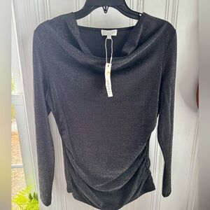 Elegant Black Cowl Neck Knit Top
